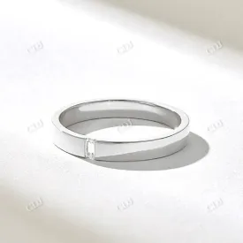 0.05CTW Baguette Cut Simple Diamond Wedding Band For Women