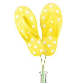20" Glitter Polka Dot Flip Flop Spray: Yellow