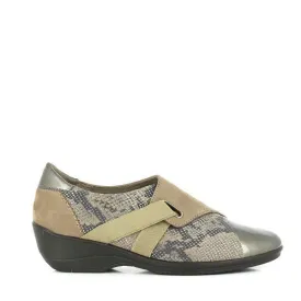 24 Hrs 23375 Beige Snake Print Platform Sneakers