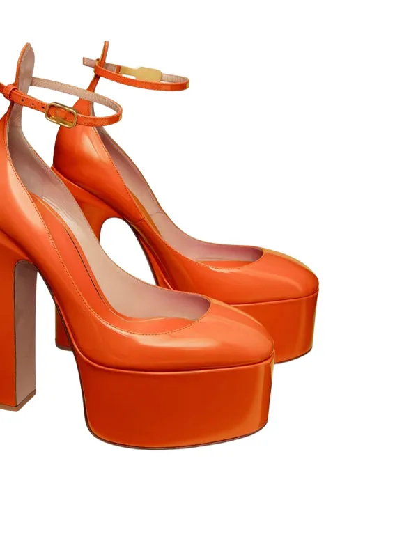 Ankle Strap Platform Leather  Sandal