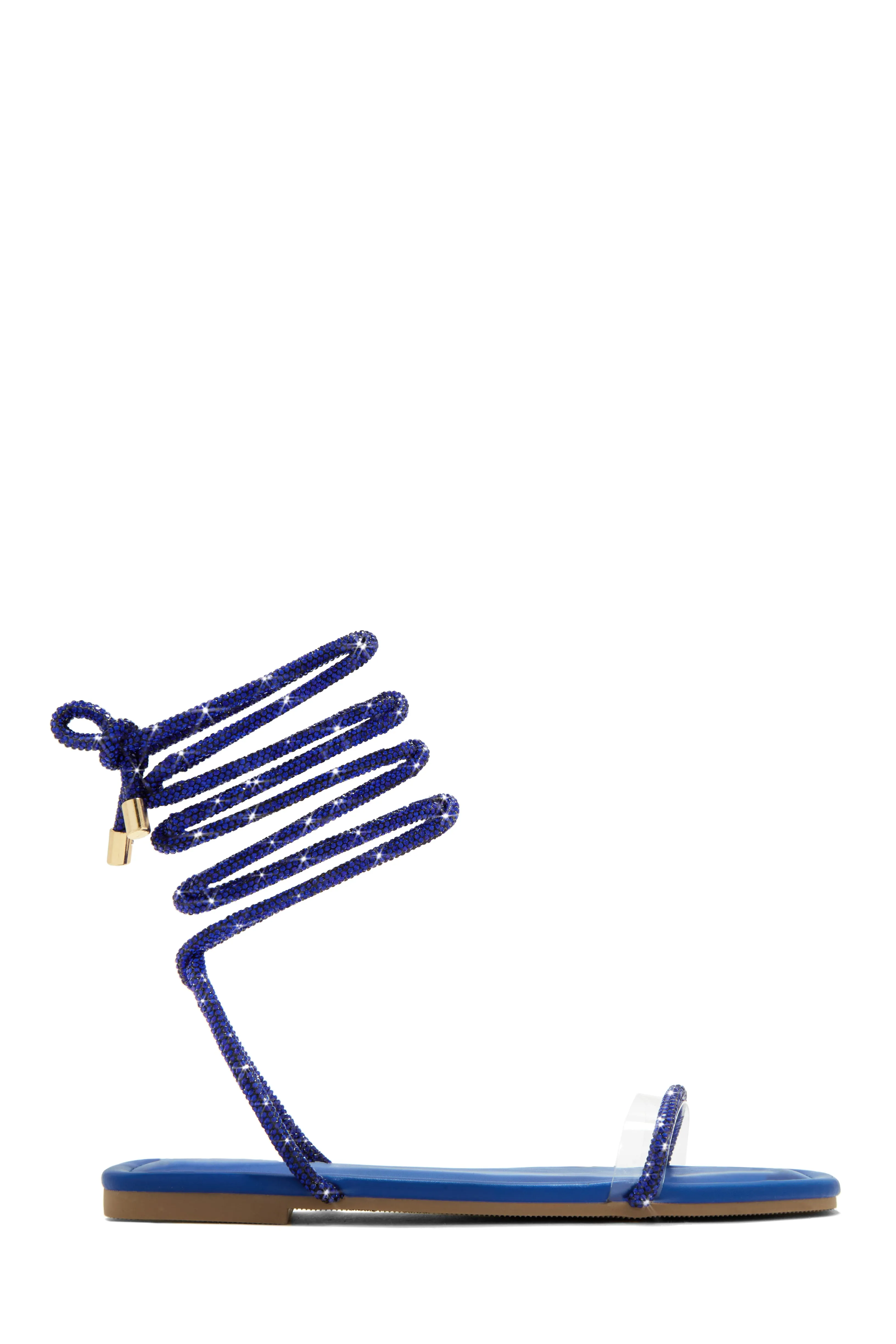 Aruba Island Embellished Lace Up Sandals - Blue