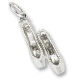 Ballet Slippers Charm In Sterling Silver