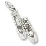 Ballet Slippers Charm In Sterling Silver