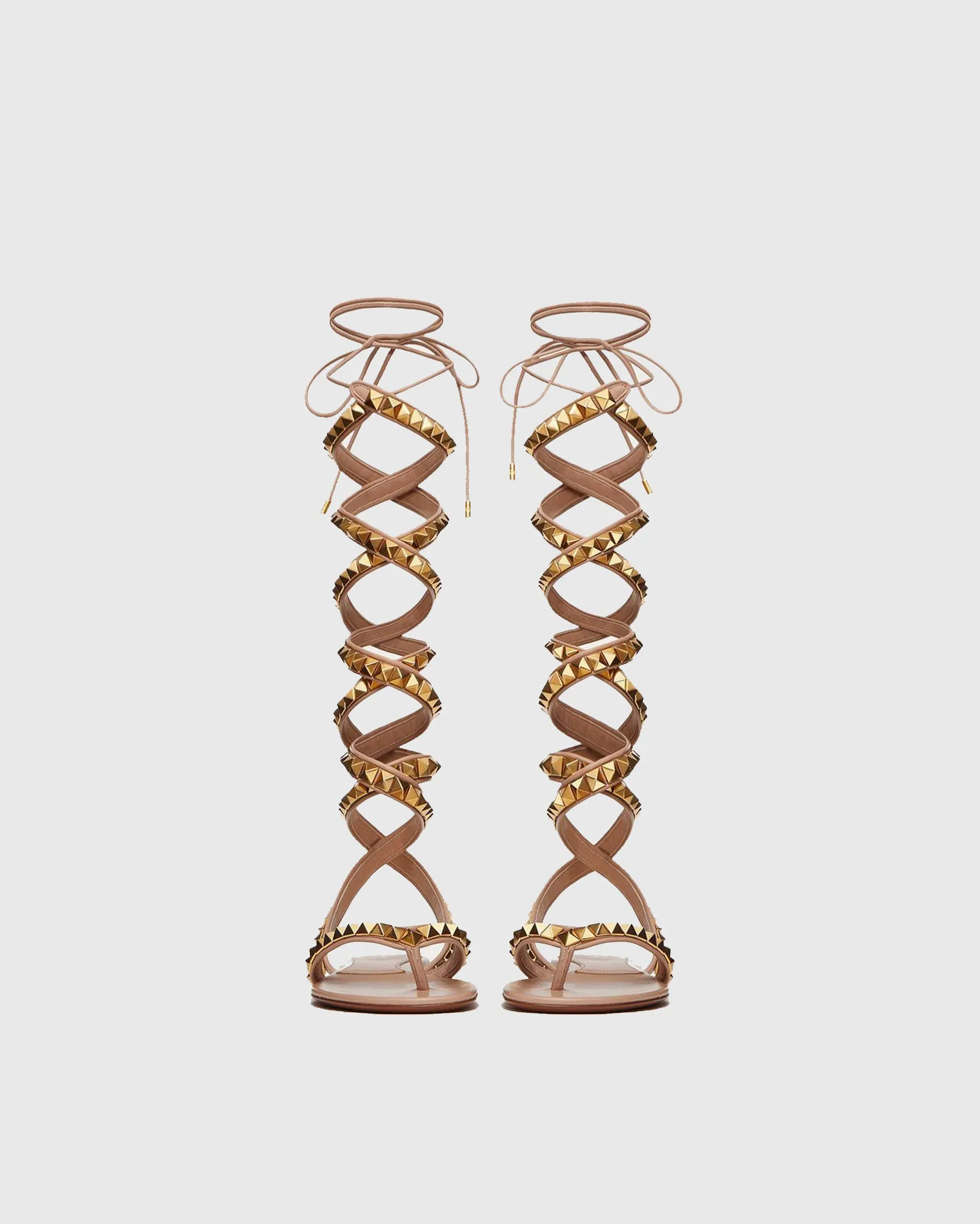 Cosima Rivet Embellished Lace Up Sandals
