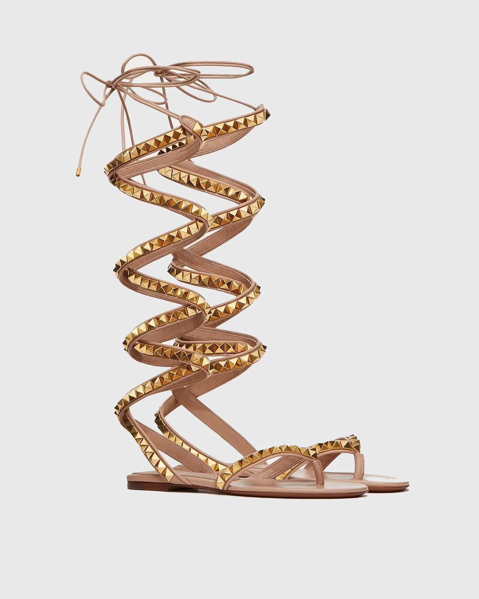 Cosima Rivet Embellished Lace Up Sandals