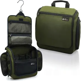 D&D Hanging Travel Toiletry Bag for Men and Women ?C Large Cosmetics, Makeup and Toiletries Organizer Kit with 10 Compartments, YKK Zippers, XXL Metal Swivel Hook, Water-Resistant Nylon