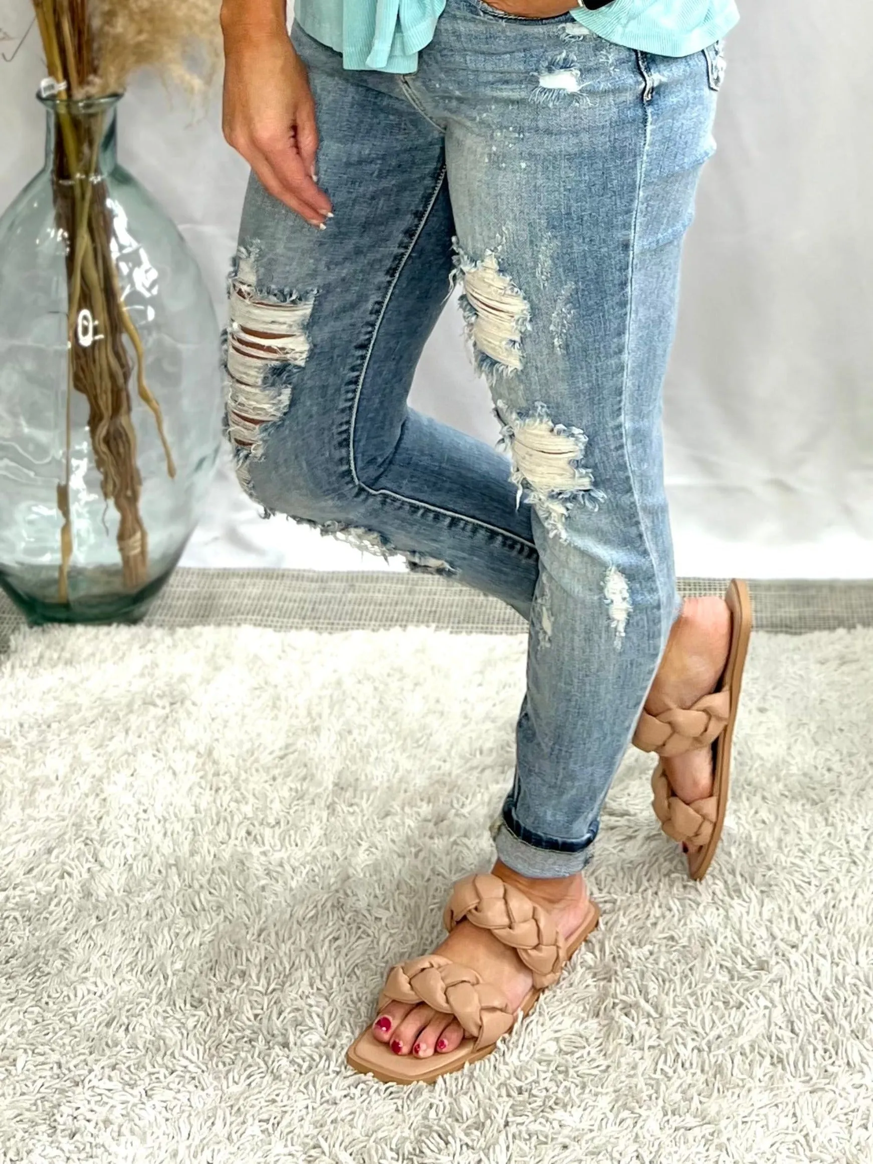 Daria Puffy Braided Flat Sandal, Taupe