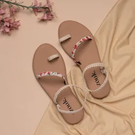 Deccan Garden Cream Braided Sandal