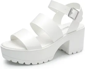 DREAM PAIRS Platform Heels for Women Lightweight Chunky Open Toe Stylish Comfortable Fisherman Sandals with Adjustable Ankle Strap