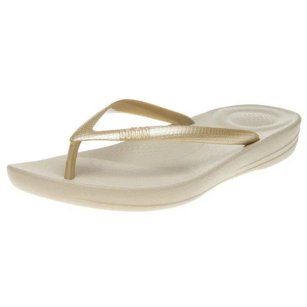 FitFlop IQUSHION Ergonomic Flip-Flops Gold | Dotique