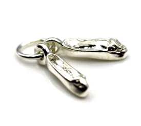 Genuine Sterling Silver 925 Ballet Shoes Slippers Dance Charm Pendant