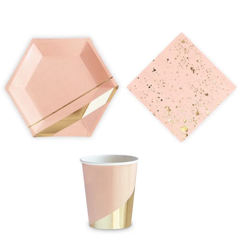 Gold and Blush 9oz Party Cup (Pack of 8)