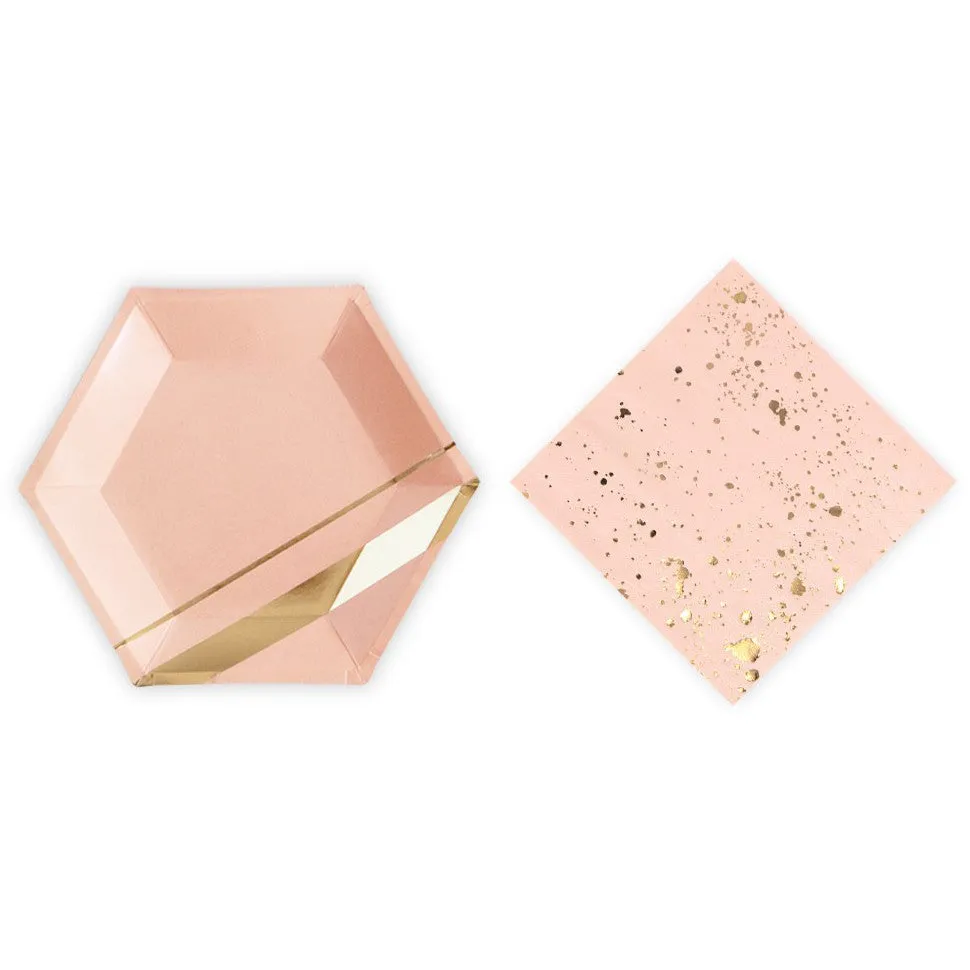 Gold and Blush 9oz Party Cup (Pack of 8)