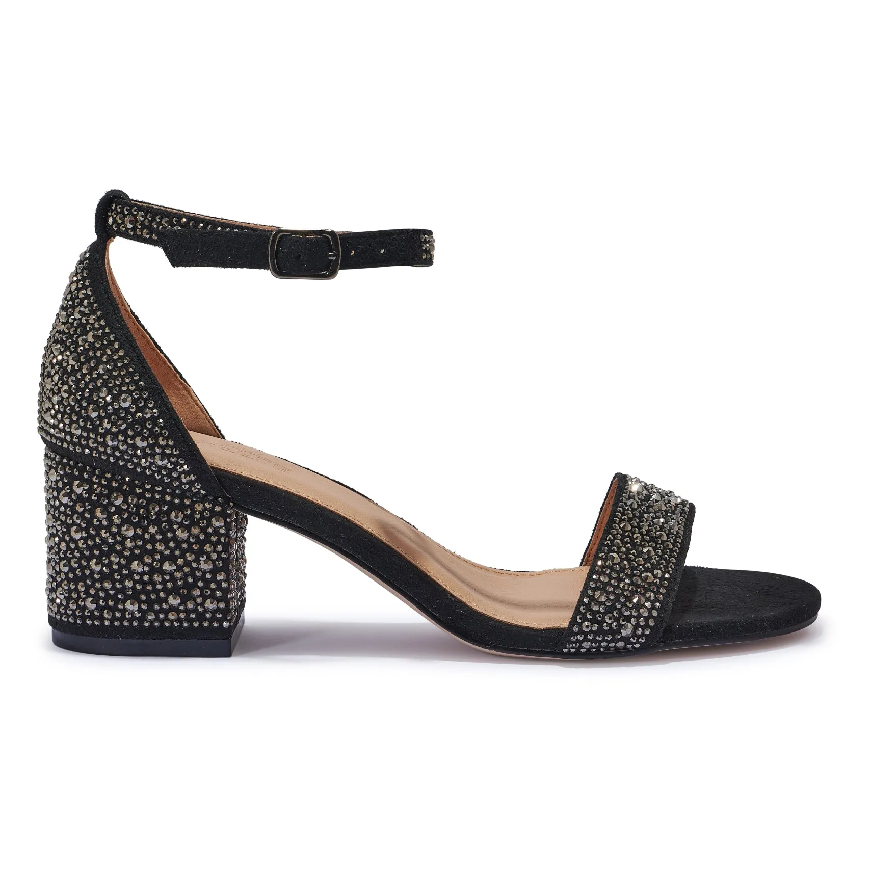 HALLIE332 DIAMANTE BLOCK HEEL STRAP SANDAL