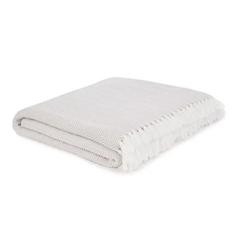 Herringbone Striped Steel Throw