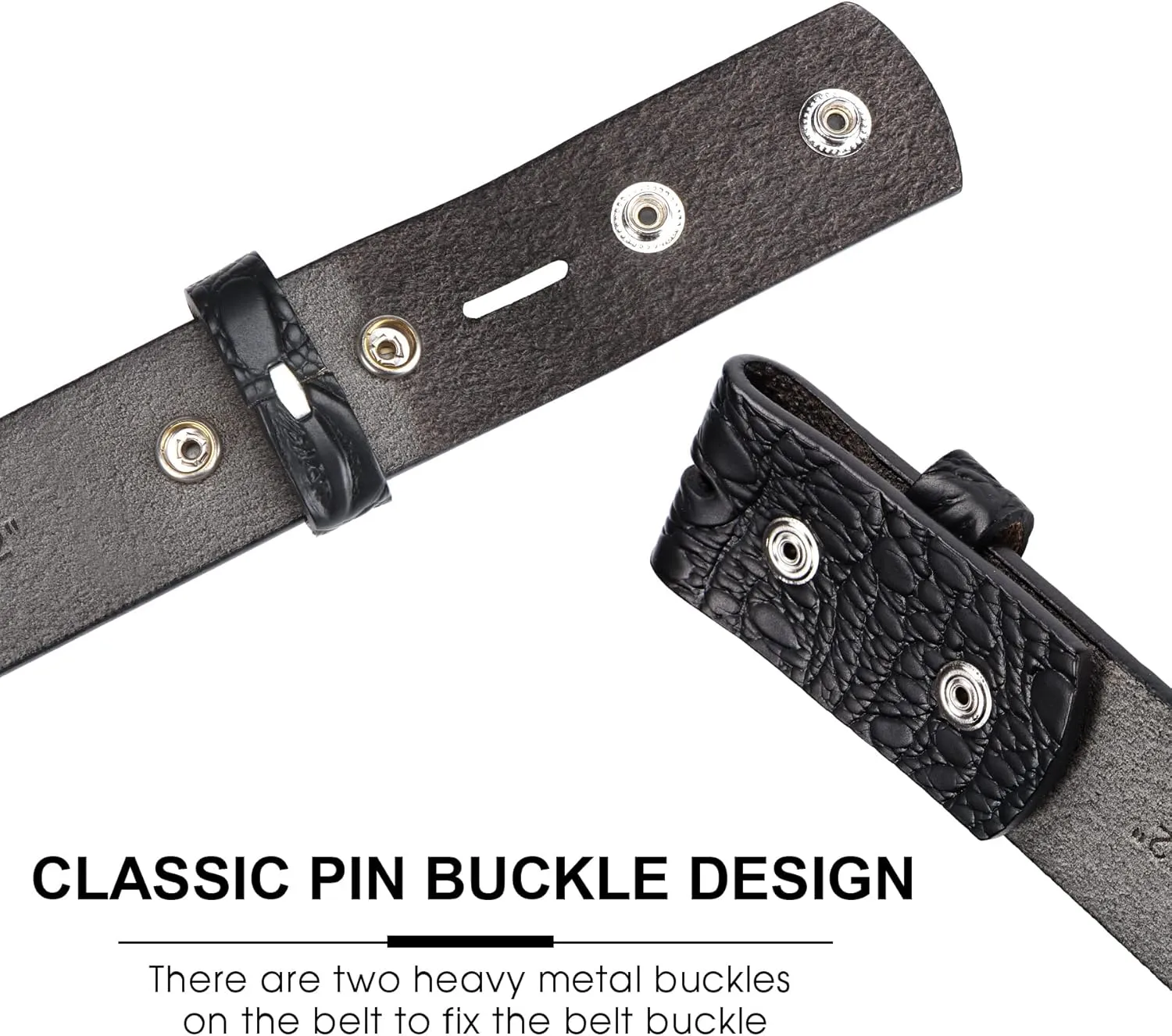 HJones Western Belts for Men without Buckle,Cowboy Belt Buckles for Men,1.5" Wide Genuine Leather Belt No Buckle