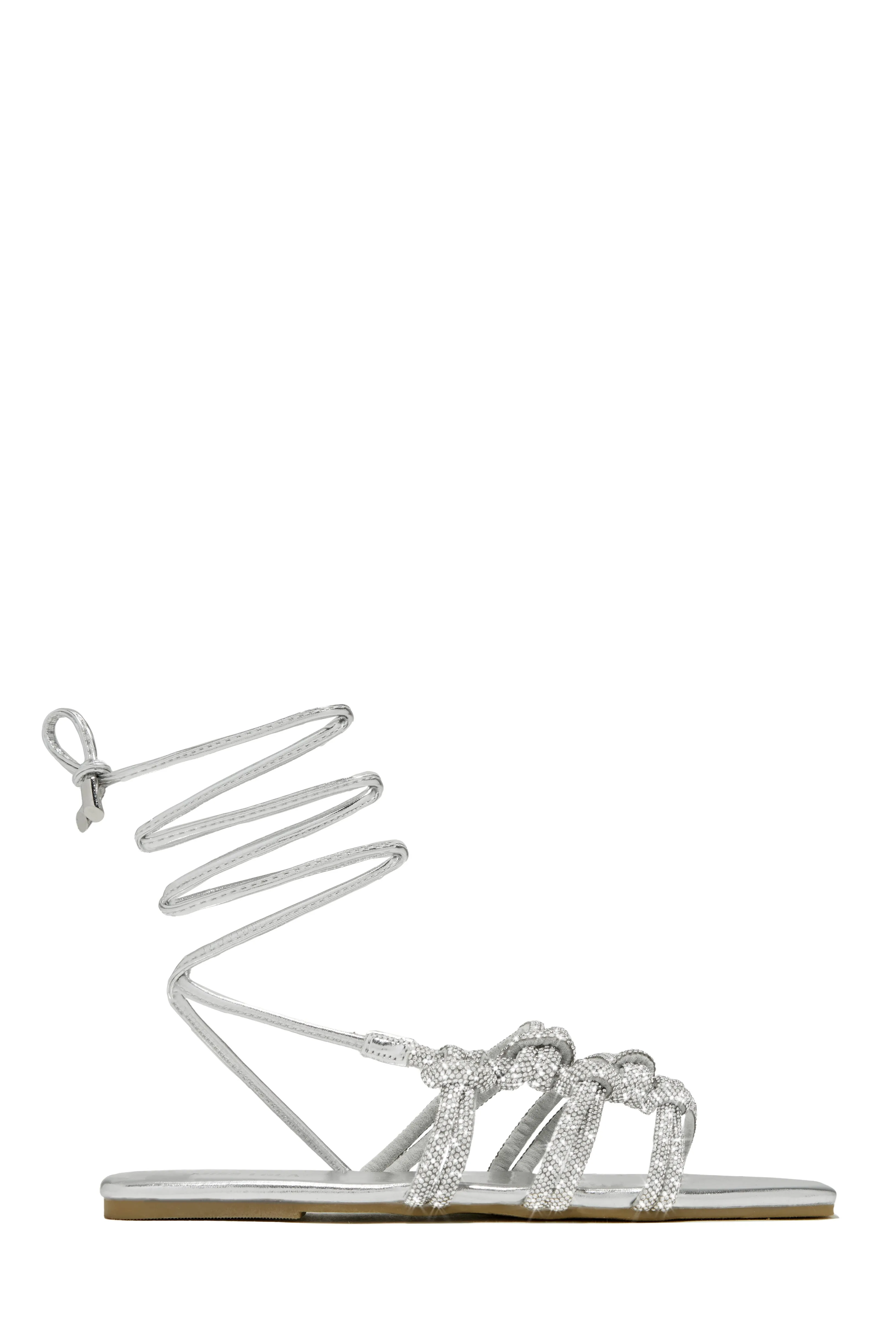Ibiza Nights Embellished Lace Up Sandals - Denim