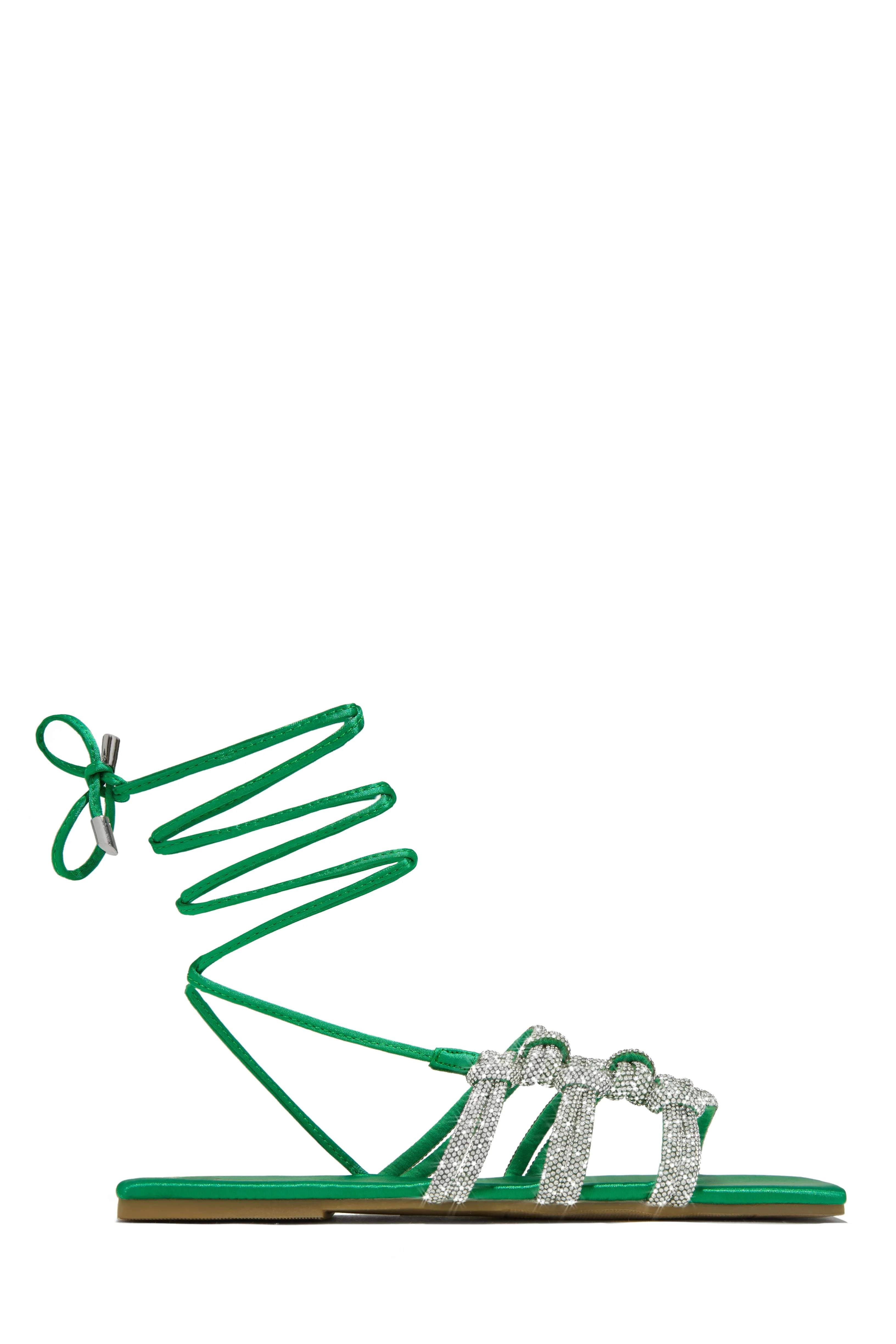 Ibiza Nights Embellished Lace Up Sandals - Denim