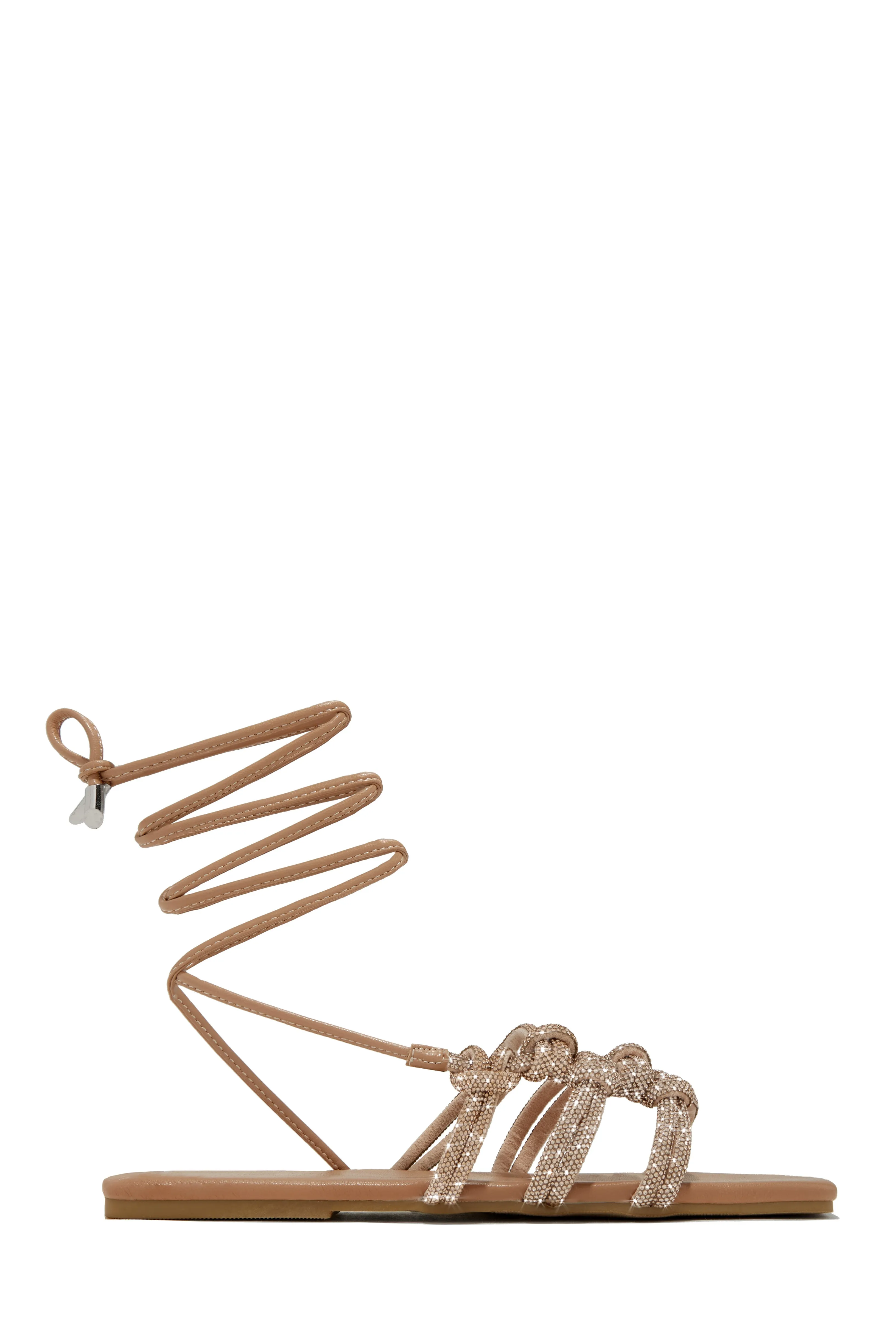 Ibiza Nights Embellished Lace Up Sandals - Denim