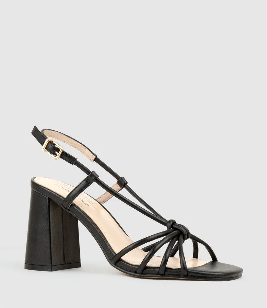KYA85 Tubed Knot Sandal in Black
