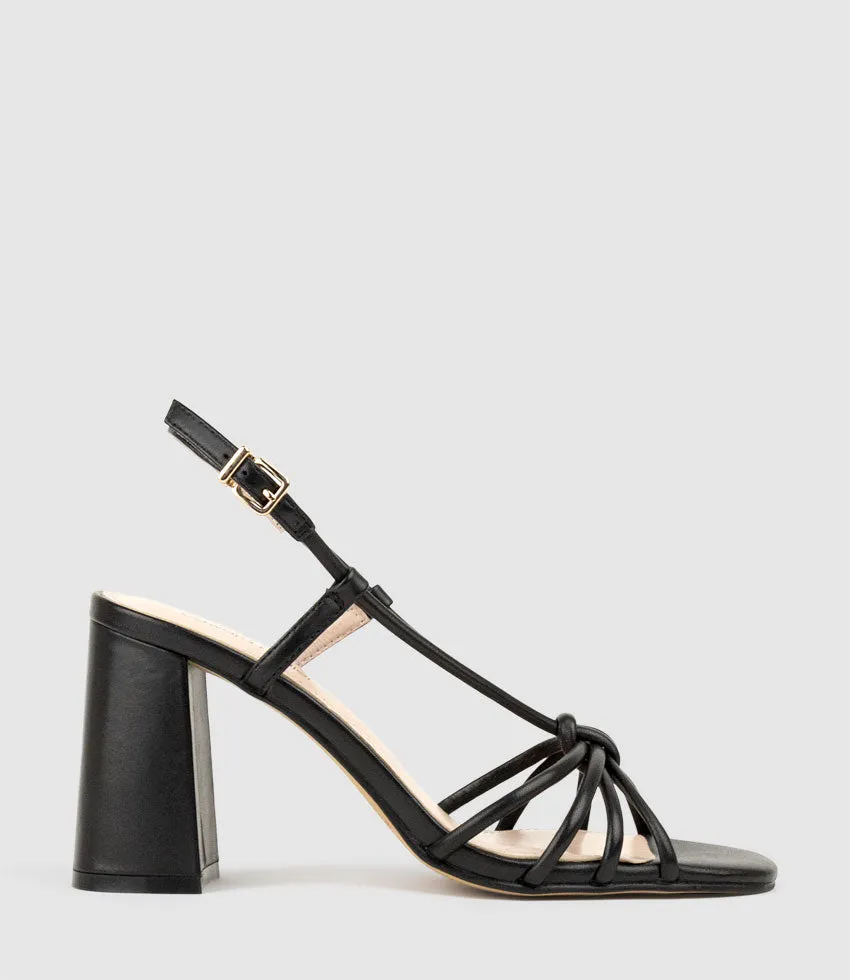 KYA85 Tubed Knot Sandal in Black