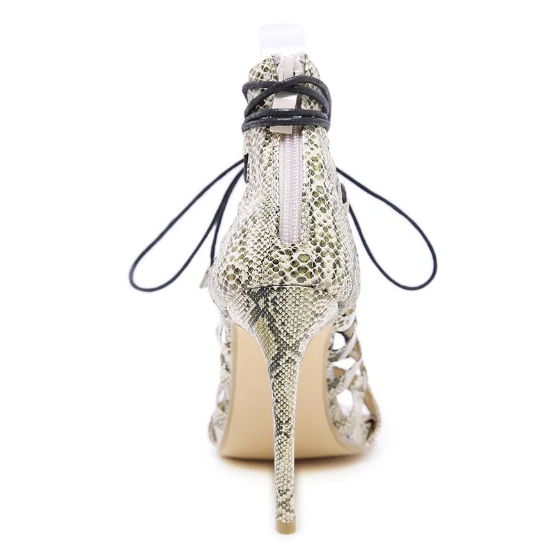 Lace Up Heel Sandals