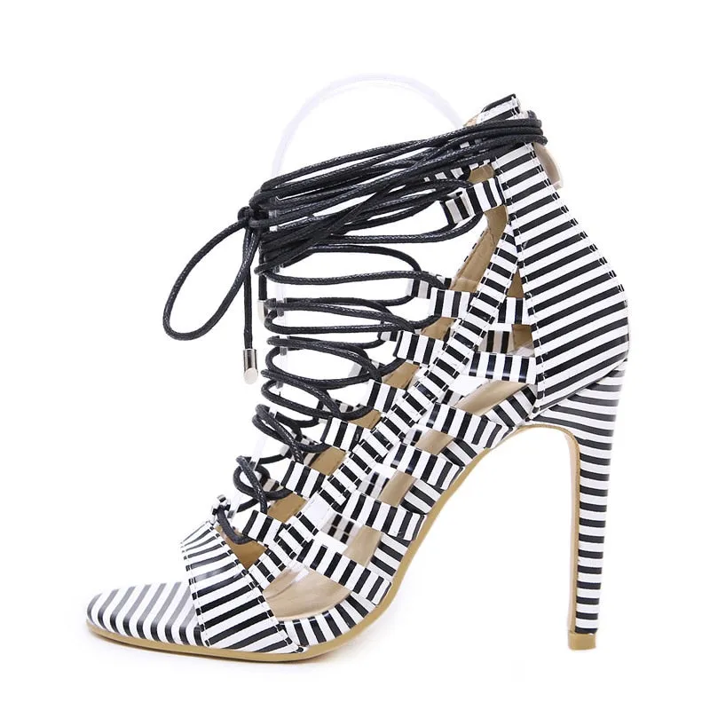 Lace Up Heel Sandals