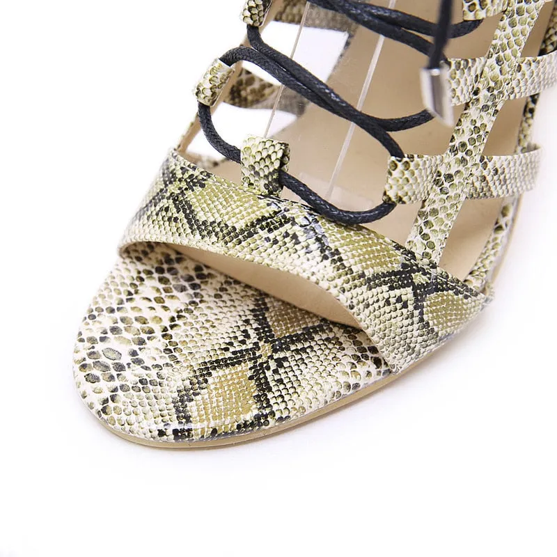 Lace Up Heel Sandals