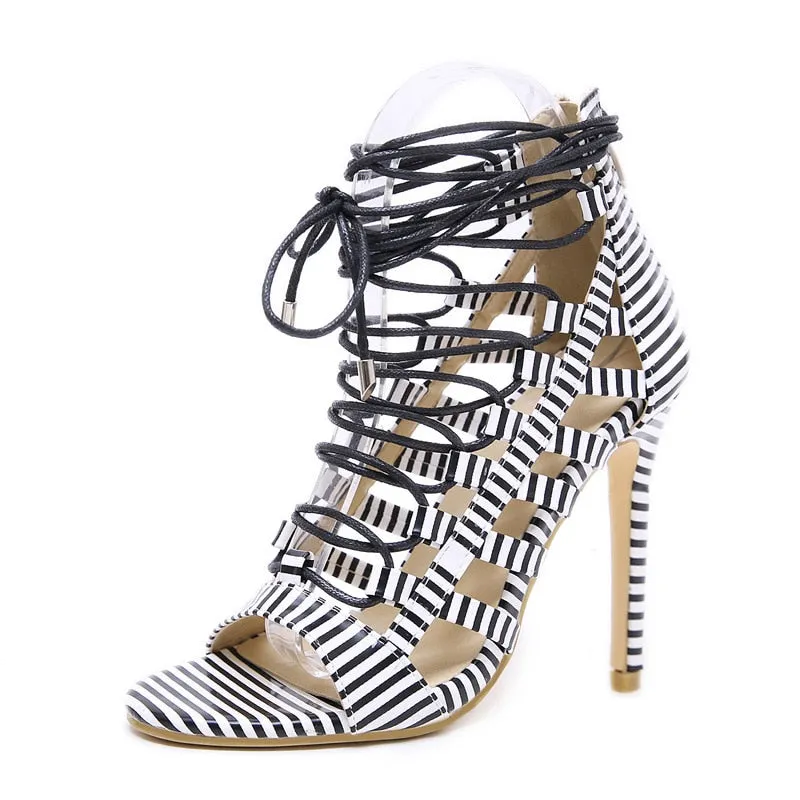 Lace Up Heel Sandals