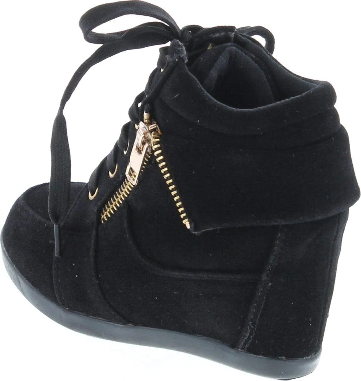 Link Gladys-24K Children Girl's Comfort Hidden Wedge Lace Up Ankle Sneakers