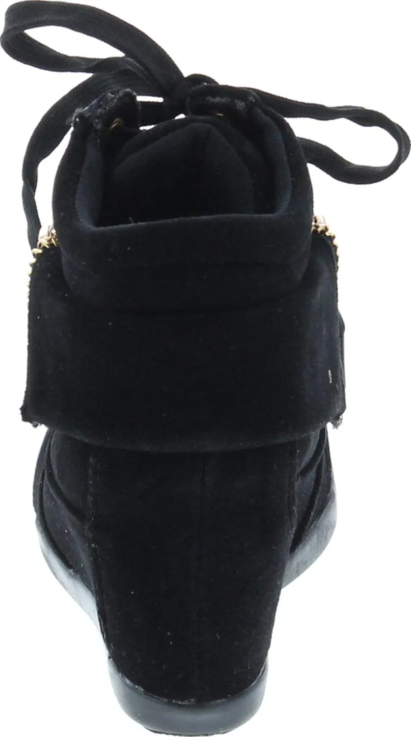 Link Gladys-24K Children Girl's Comfort Hidden Wedge Lace Up Ankle Sneakers