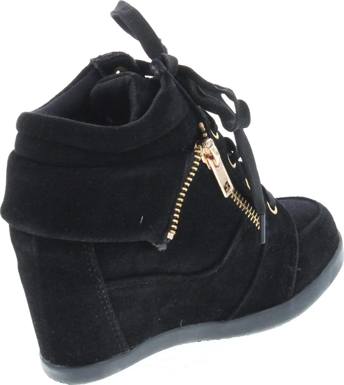 Link Gladys-24K Children Girl's Comfort Hidden Wedge Lace Up Ankle Sneakers