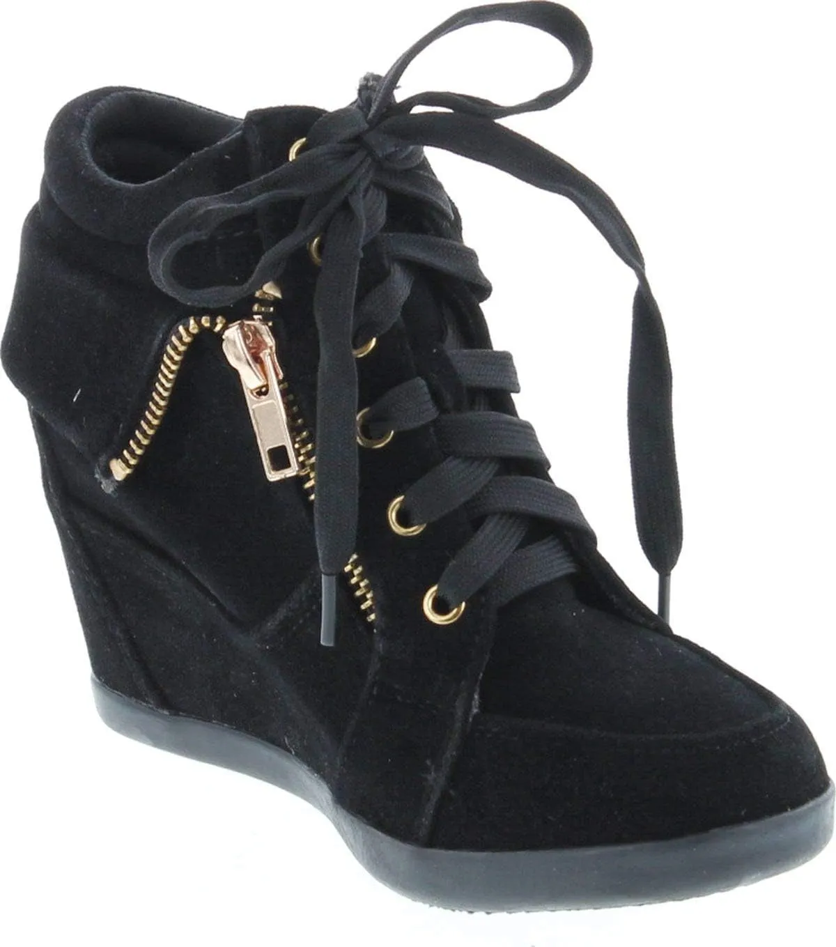 Link Gladys-24K Children Girl's Comfort Hidden Wedge Lace Up Ankle Sneakers