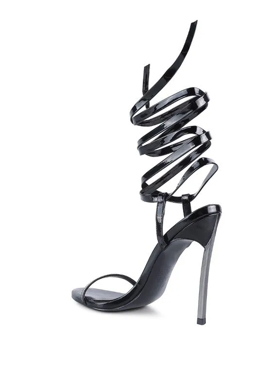 London Rag Stiletto Lace Up Leg Sandals