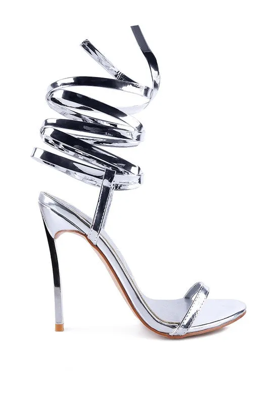 London Rag Stiletto Lace Up Leg Sandals