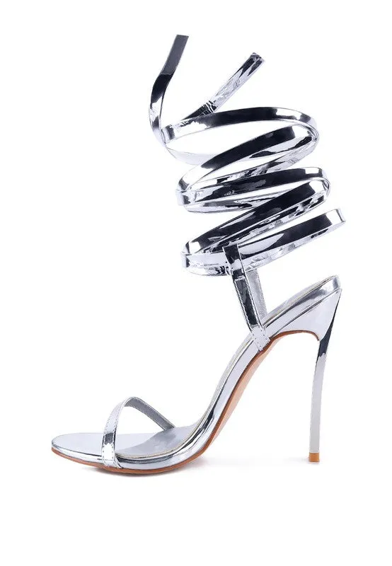 London Rag Stiletto Lace Up Leg Sandals