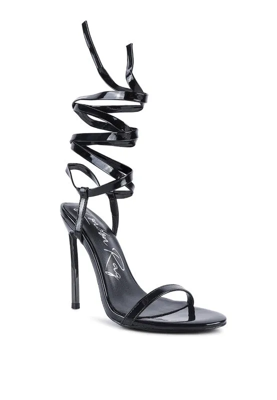 London Rag Stiletto Lace Up Leg Sandals