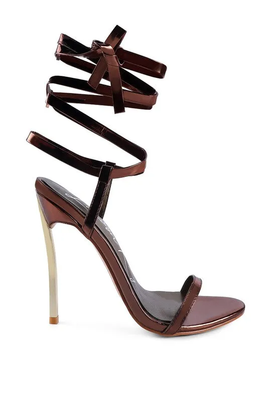 London Rag Stiletto Lace Up Leg Sandals