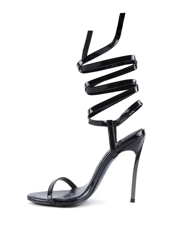 London Rag Stiletto Lace Up Leg Sandals