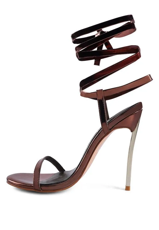 London Rag Stiletto Lace Up Leg Sandals