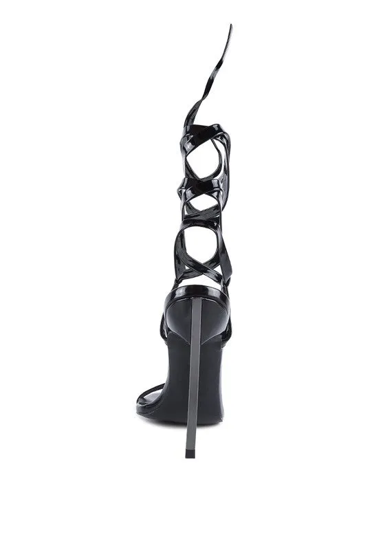 London Rag Stiletto Lace Up Leg Sandals