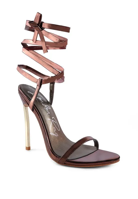 London Rag Stiletto Lace Up Leg Sandals