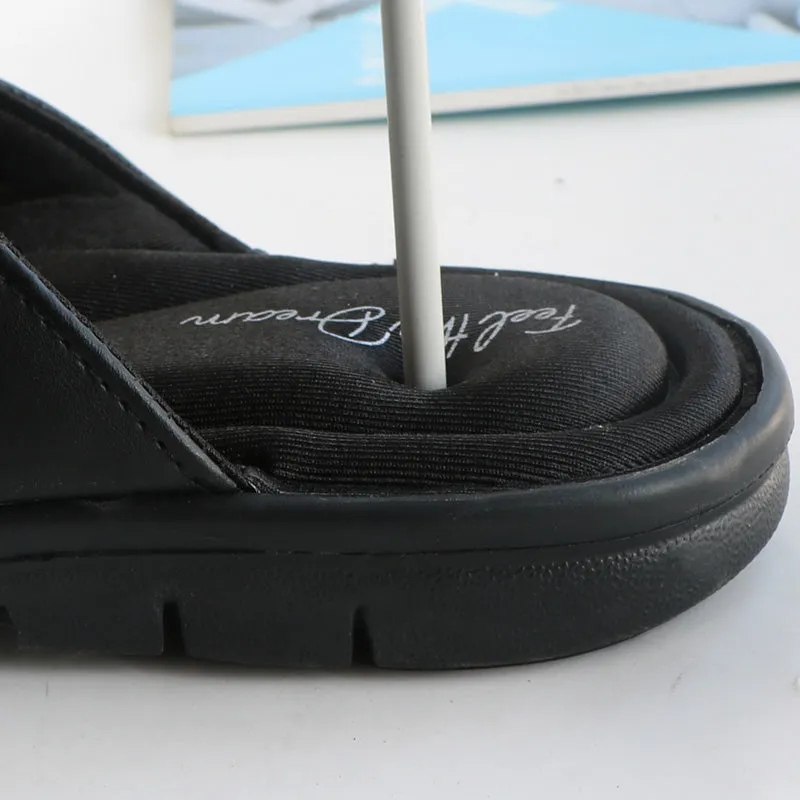 Men's Flip Flops Black Memory Foam Summer Sandals