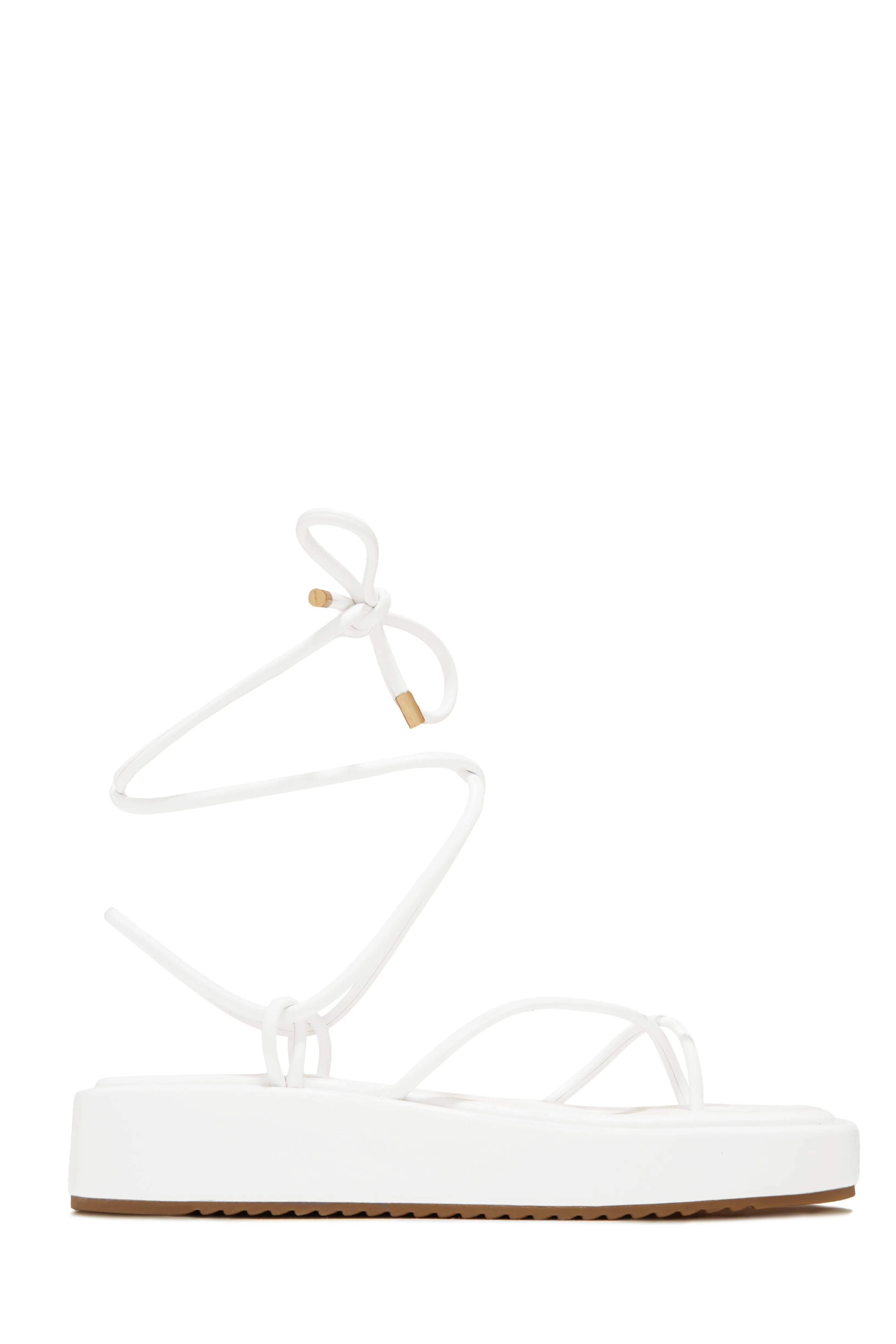 Mykonos Island Lace Up Platform Sandals - Silver