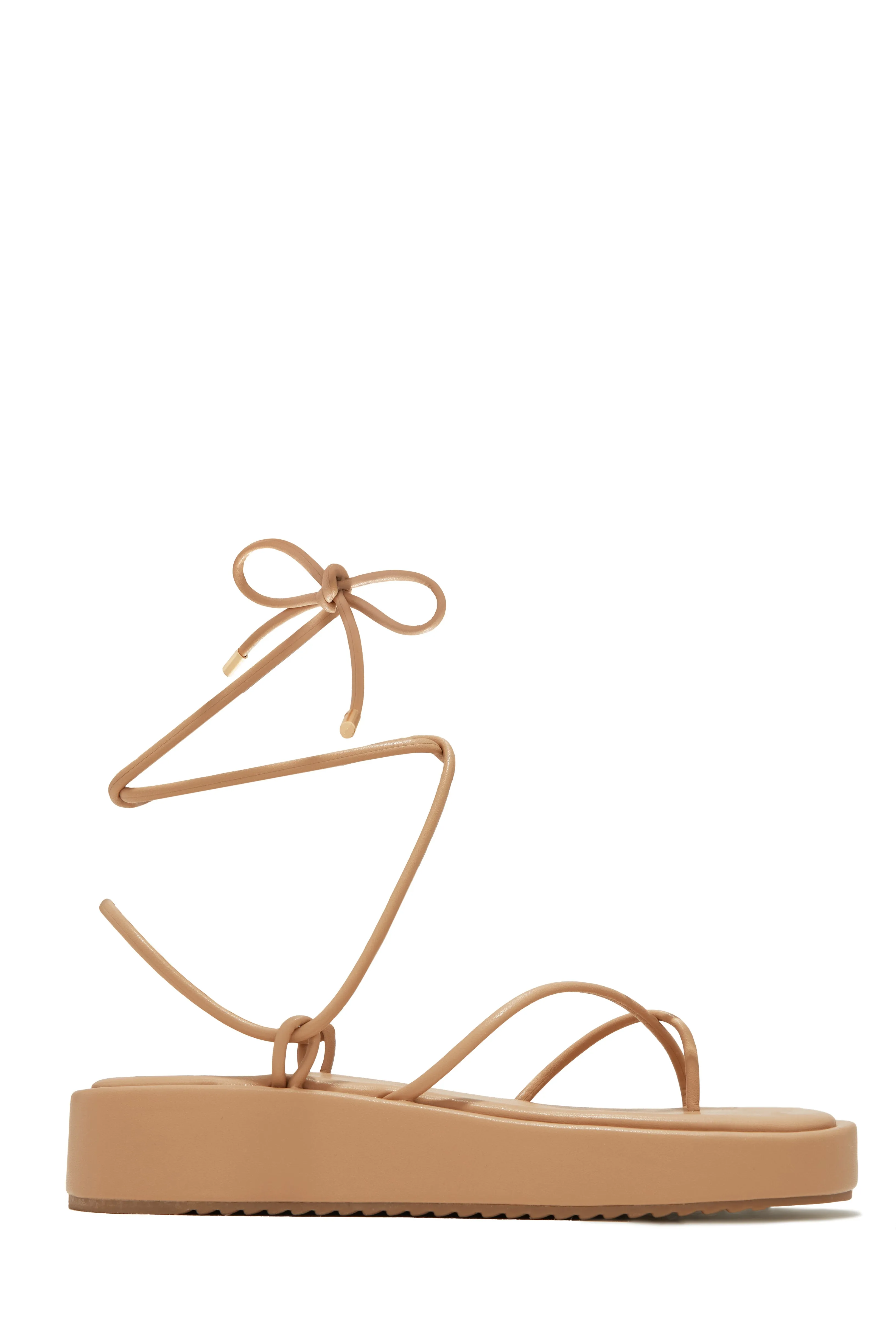 Mykonos Island Lace Up Platform Sandals - Silver
