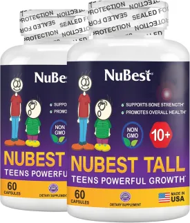 NuBest Tall 10  - Advanced Bone Strength Formula - Supports Immunity, Healthy Development & Optimal Wellness - for Children (10 ) & Teens Who Drink Milk Daily - 2 Pack | 2 Months Supply
