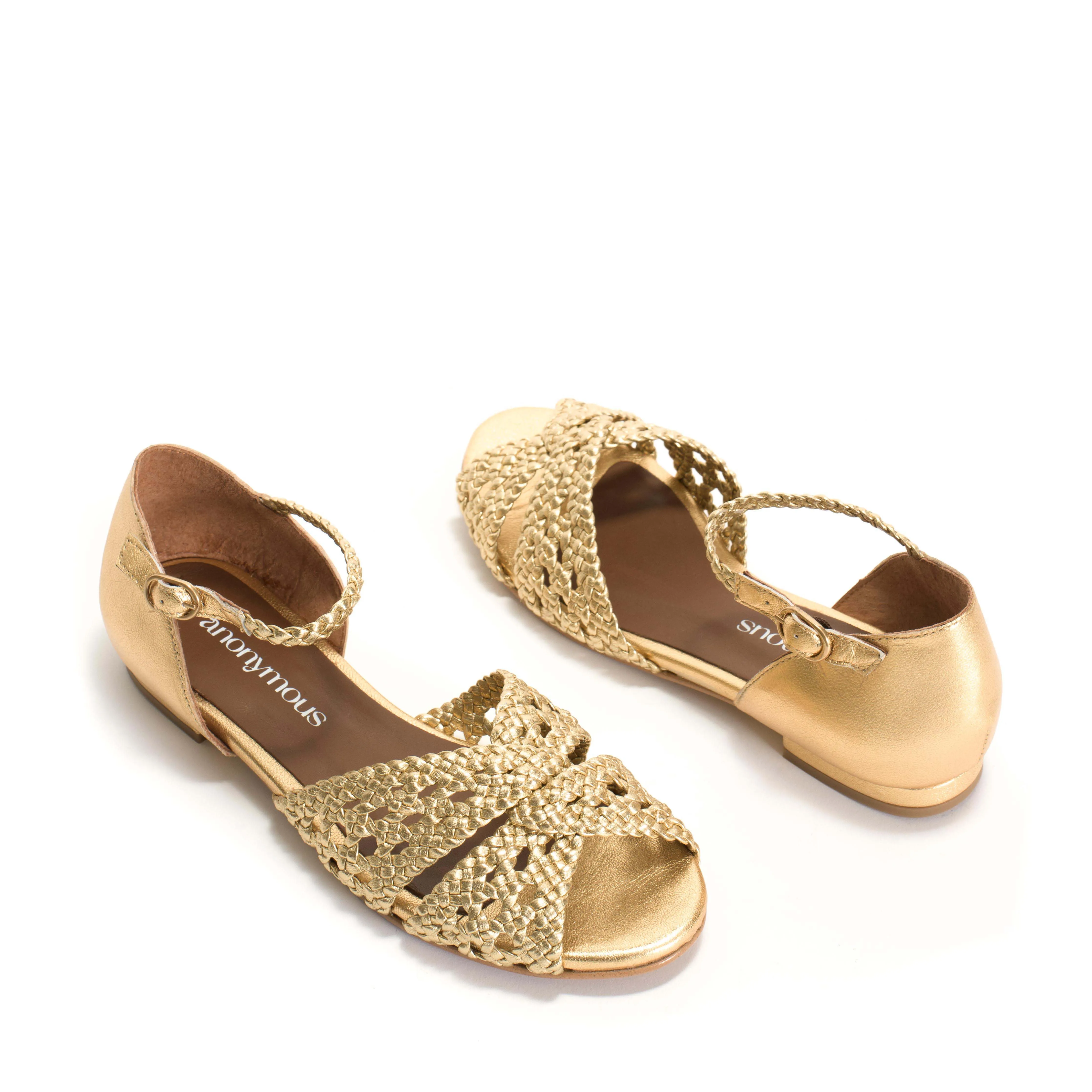 Olina 20 Hand-braided leather Gold