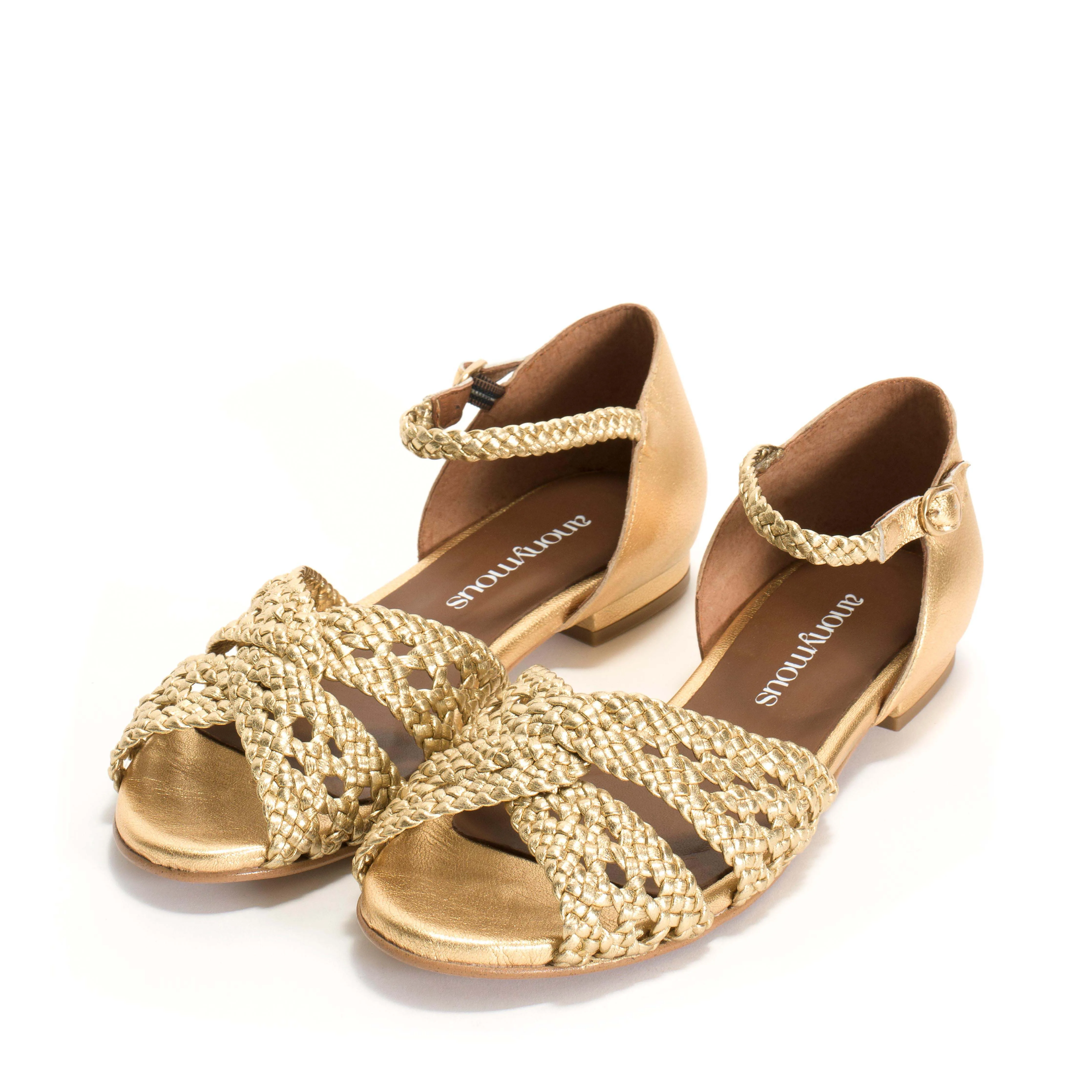 Olina 20 Hand-braided leather Gold