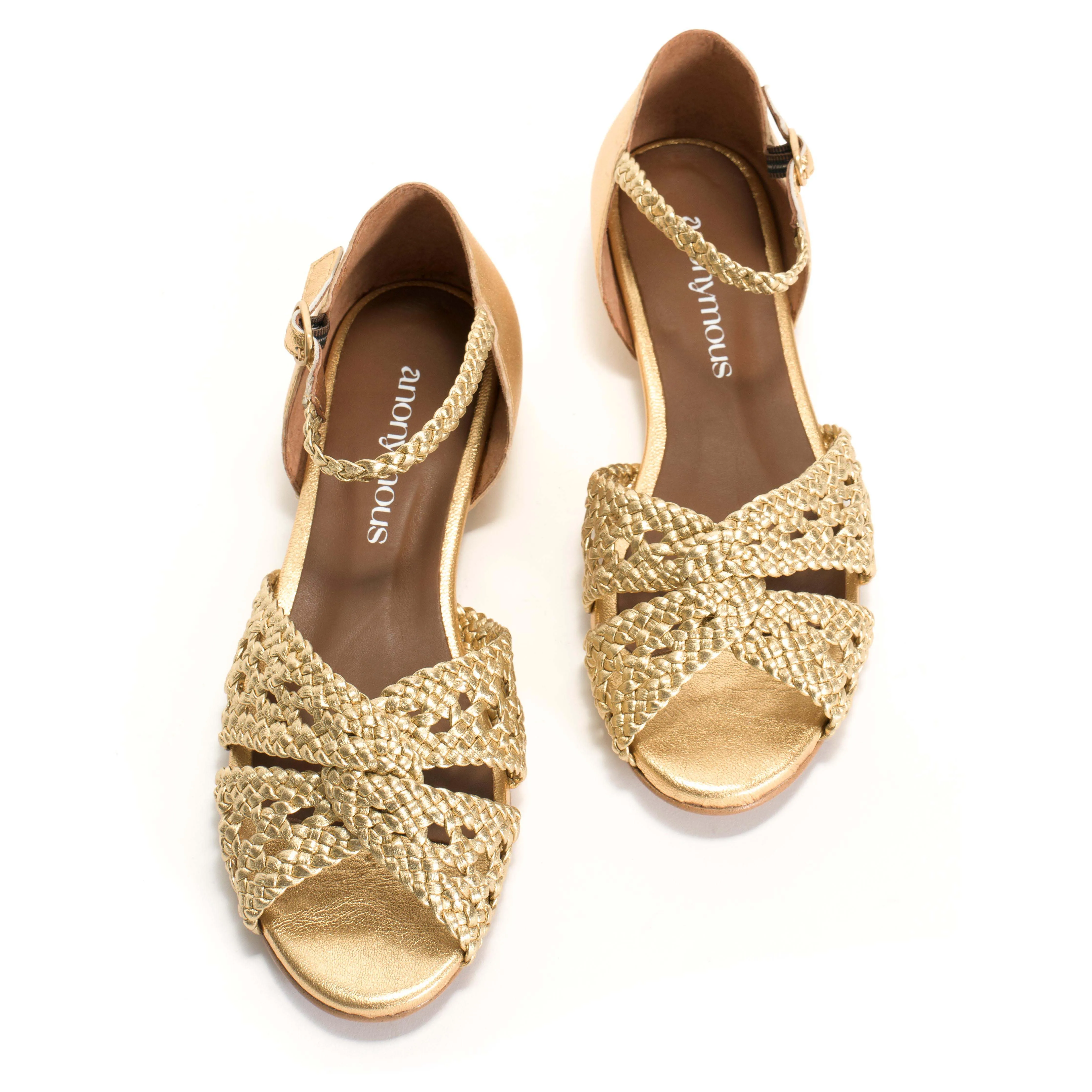 Olina 20 Hand-braided leather Gold