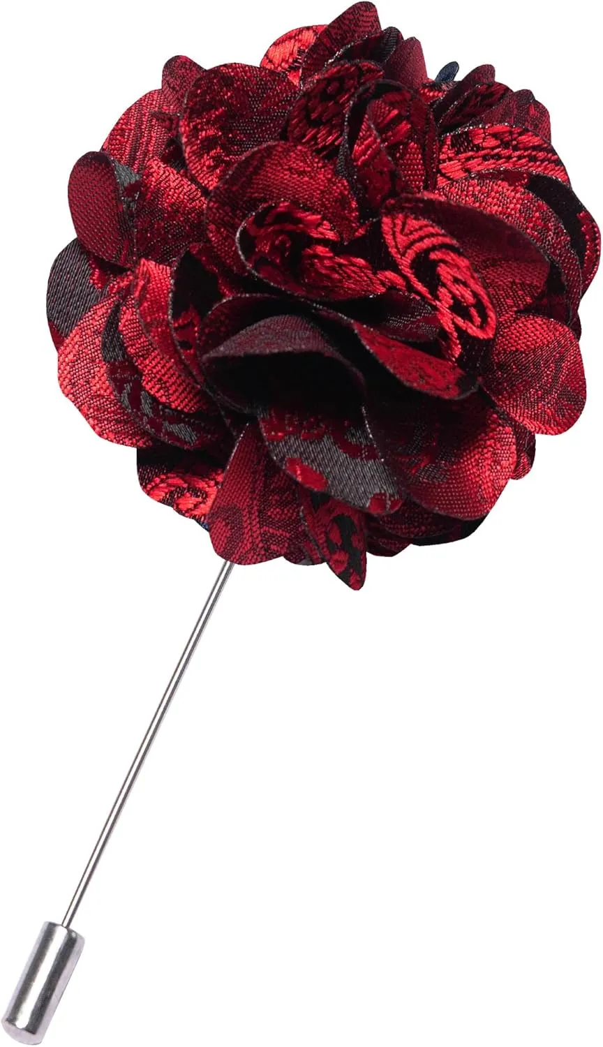 Paisley Pre-tied Bow Tie and Pocket Square Cufflinks Lapel Pin Sets for Men 4PCS